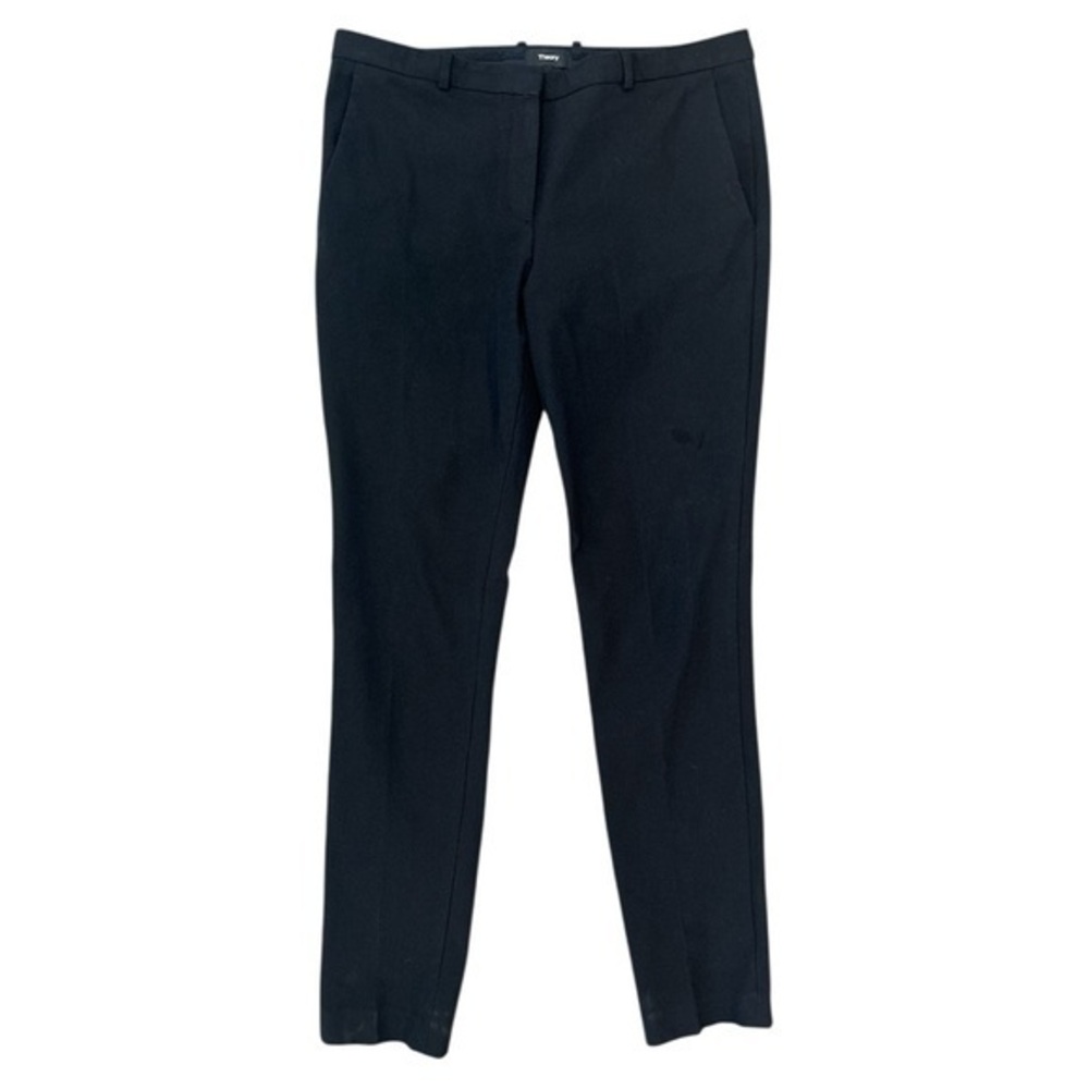 Theory Hartsdale Stretch New Bistretch Straight Leg Trousers in Black Size 10